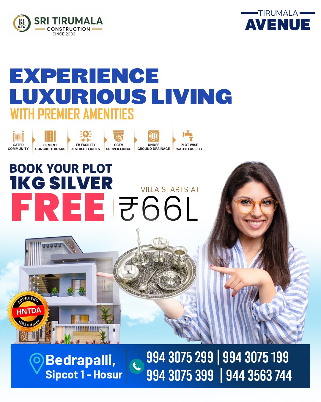 Residential plots in Hosur – Ideal locations between Bagalur and Mathigiri.